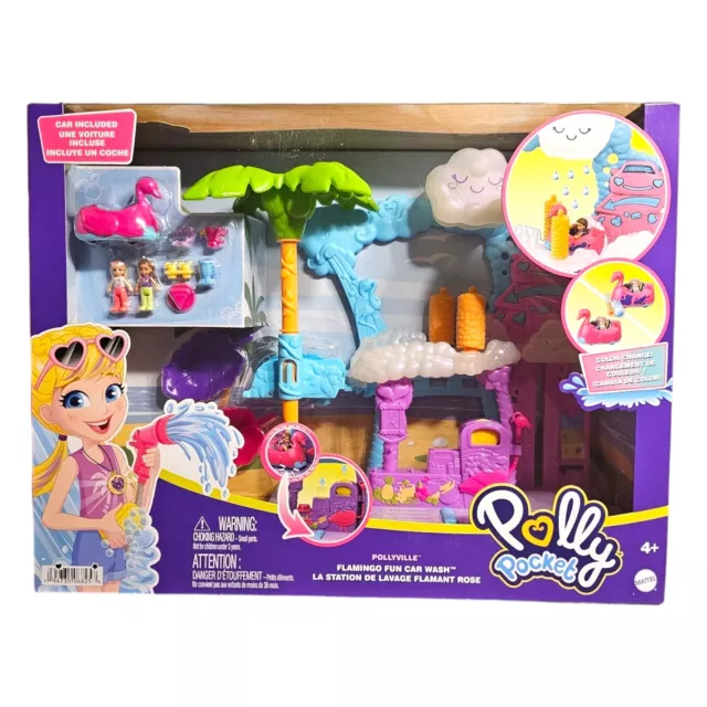 Polly Bolsillo HHJ05 Pollyville Flamingo Diversión Auto Lavado de Coches Desde 4