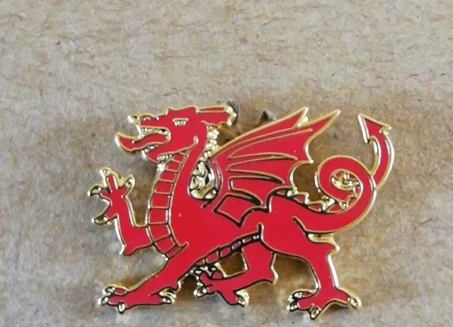 Red Welsh Wales Draggon Enamel Pin Badge - New