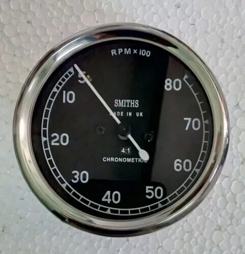 Contador de reloj Smiths Réplica Tacómetro Montaje de 80 mm 8000 rpm M12x...