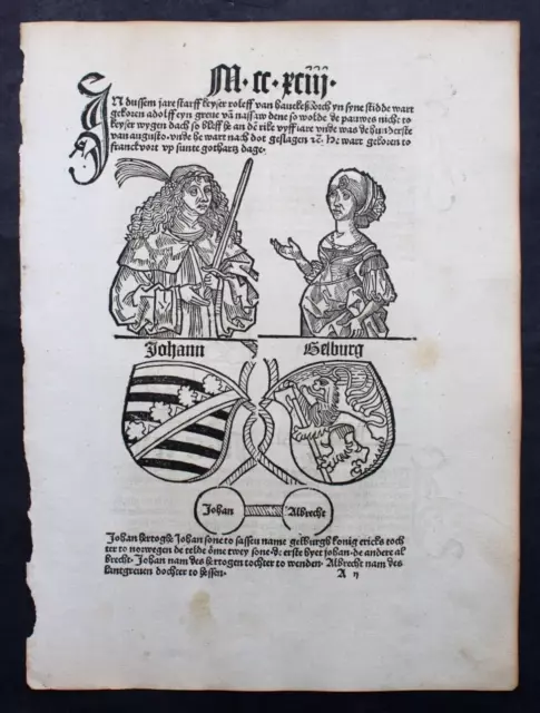 Deutsche Inkunabel,Cronecken Der Sassen,Von Conrad Botho, Schöffer,Mainz,1492,