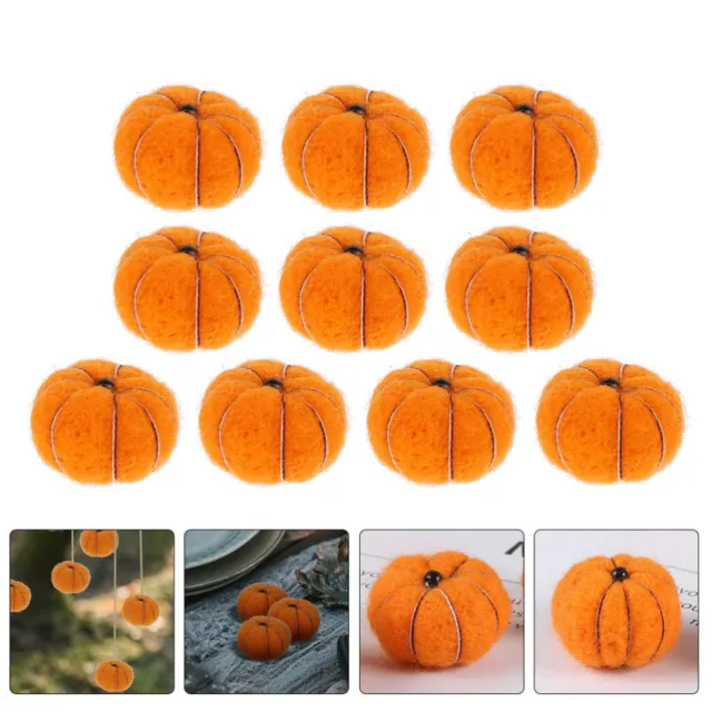 10 Pcs Felt Pumpkins Xmas Tree Ornaments Accessories Ornament Child