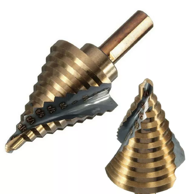 Solid Metal Step Drill Bit 1/4" to 1-3/8" Cobalt M42 Reamer UNIBIT Speed Faster