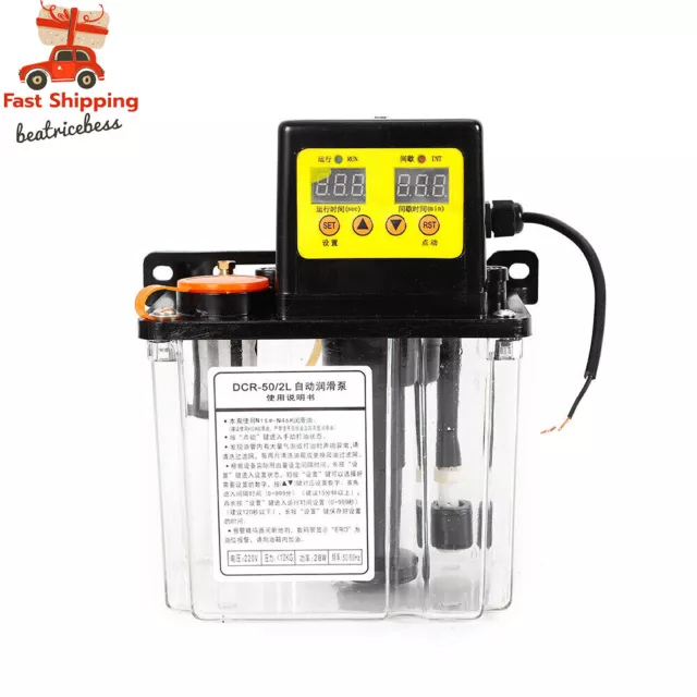 Dual Digital Display Automatic Electric Lubrication Pump CNC Lube Oiler 1.8L USA