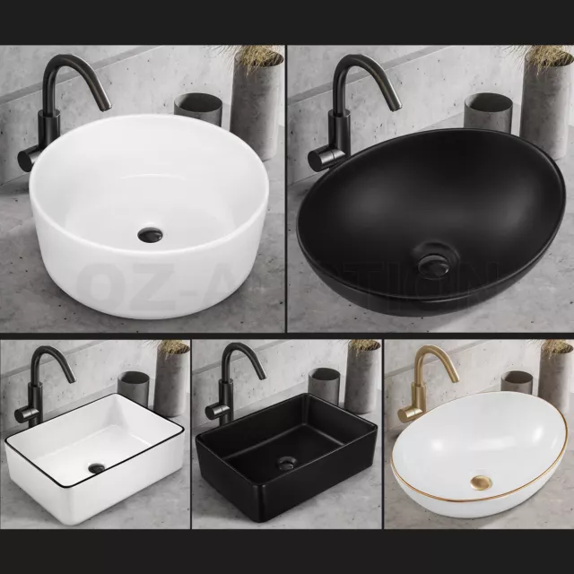 Bathroom Ceramic Basin Above Counter Top Vanity Hand Wash Sink Bowl Countertop