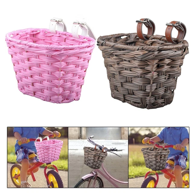 Panier De Vélo En Osier Plastique | Tissé Main | Noir Ou Marron | Sans Outil