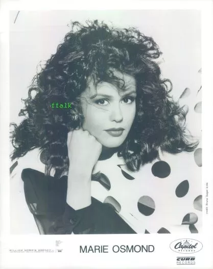 Press Photo: MARIE OSMOND 8x10 B&W 1989