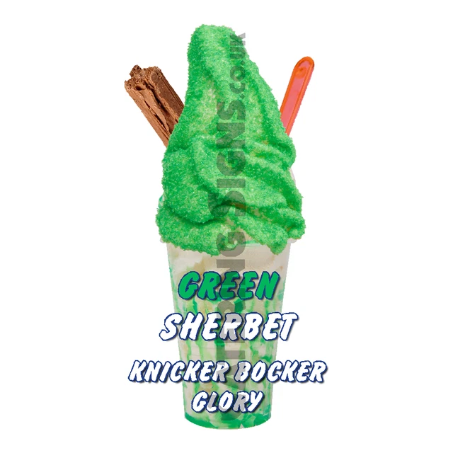White Chocolate KBG Knickerbocker Glory Whippy Ice Cream Sticker - 16cm die cut