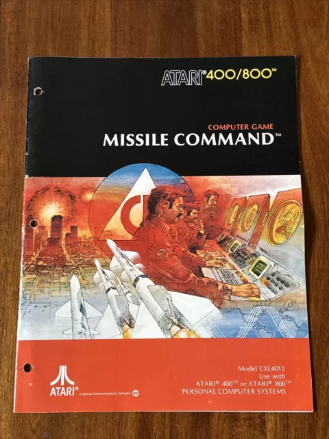 Missile Command Atari 400 800 Owners Manual Vintage