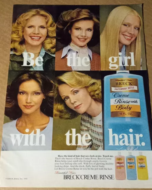 1975 print ad page -Breck Beautiful hair - Be the Girl with the Hair advertising