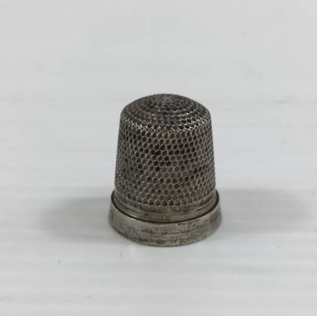 Vintage Sterling Silver Childs Small Size Thimble 1.6cm In Height #2