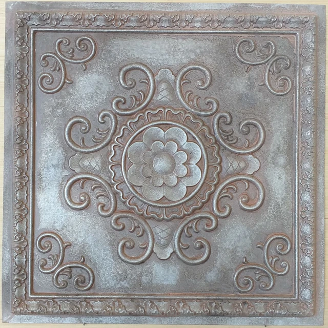 2x2 Ceiling tile faux tin weathered iron decor wall panels PL08 10pcs/lot