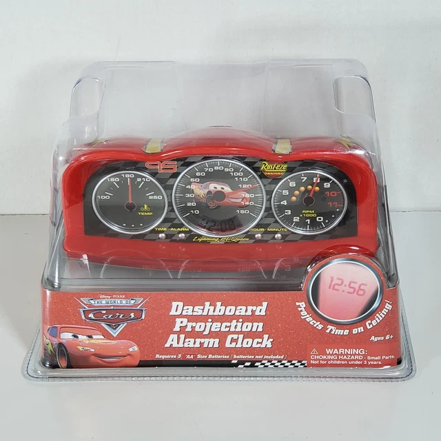DISNEY PIXAR WORLD Cars Lightning Mcqueen Dashboard Projection Alarm ...