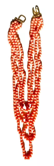 KJL by Kenneth Jay Lane 4-Row Faceted Bead Necklace SIGNED Pink Mid Century Mod KJL by Kenneth Jay Lane 4-Row Faceted Bead Necklace SIGNED Pink Mid Century Mod