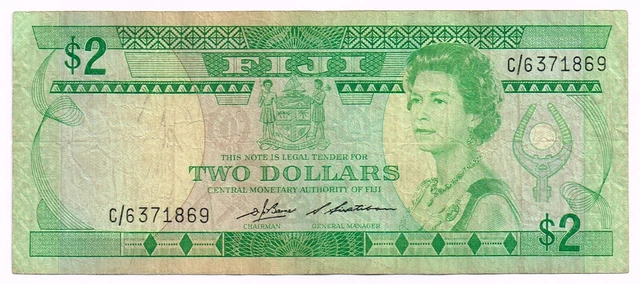 1983 FIJI 2 DOLLARS NOTE - p82a F