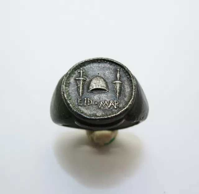 Legion Ancient Massive Silver Roman Ring EID MAR