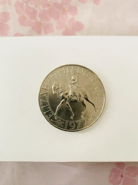 (RARE) 1952-1977 Queen Elizabeth II  Jubilee Commemorative Crown Coin DG.REG FD