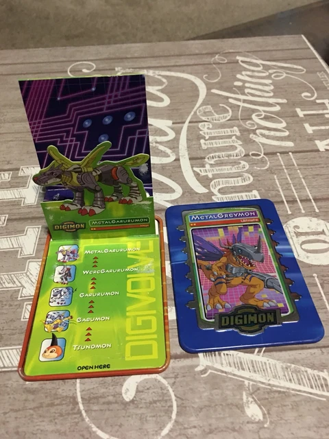 RARE! 2 SET Digimon Taco Bell Metal Card POP UP METALGARURUMON &  METALGREYMON $1.04 - PicClick