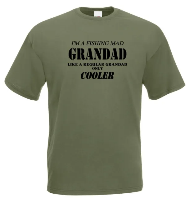 T-shirt da uomo I'm a fishing mad grandad slogan divertente stampato top regalo di Natale