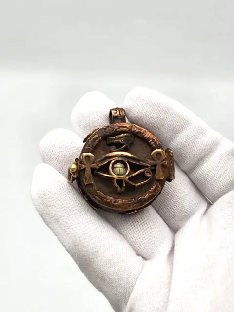 Eye Horus Scarab Pendant Amulet Ankh Egyptian Necklace Protection Ancient Beetle
