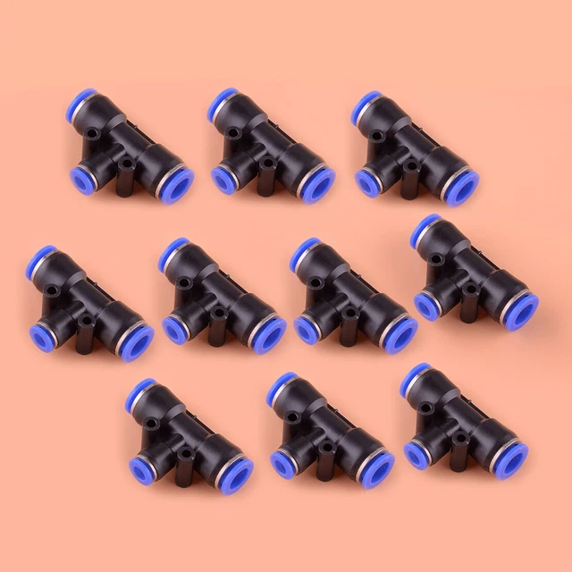 10x Pneumatic Reduced T Union Push In Fitting Connector Tube 3/8" To 1/4"