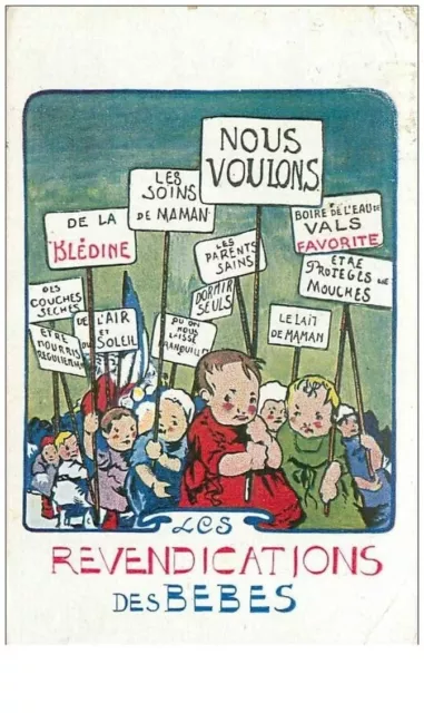 GREVE.n°20938.ILLUSTRATION.LES REVENDICATIONS DES BEBES.PLIE