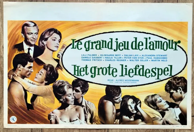 belgian poster DAS GROSSE LIEBESSPIEL, LILLI PALMER, HILDEGARDE NEFF, VAN EYCK