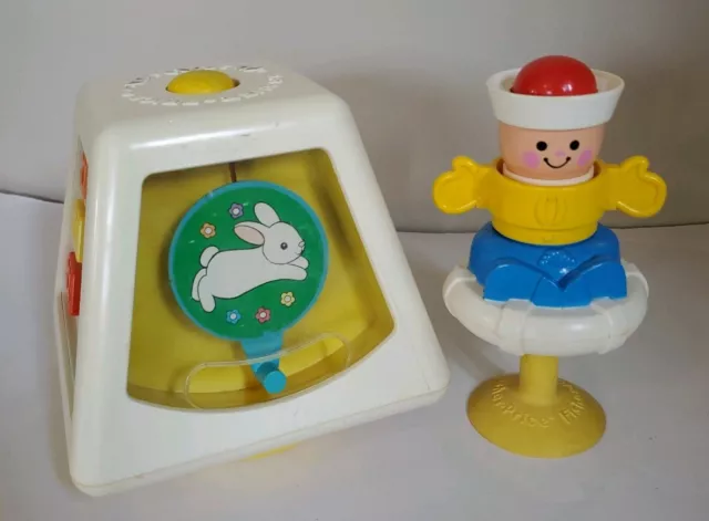 Fisher Price 1978 Turn & Learn Spinning #156 1984 #415 High Chair Sailor Suction