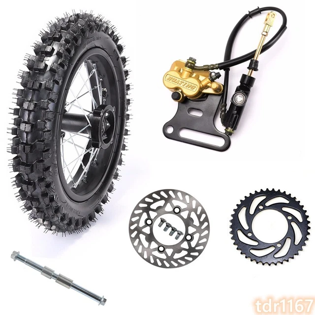 Rear Wheel 80/100-12'' Tire Rim Brake Assembly Sprocket Rotor for CRF Honda Bike