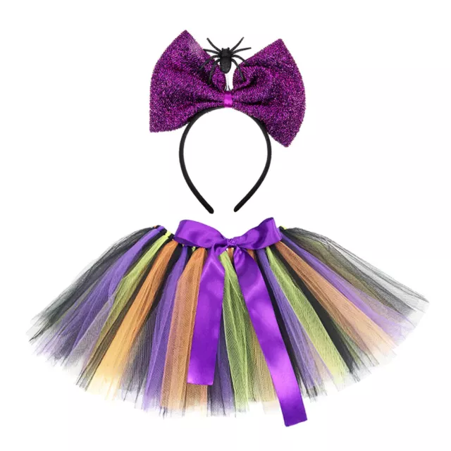 Mesh Halloween Tutu Skirt Toddler Layered Tulle with Headband