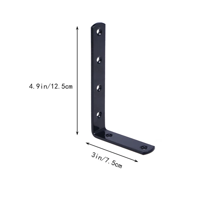 4Pcs Heavy Duty Cast Iron Wall Mounted L Shaped Angle Shelf Bracket Support Set 8