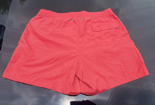 Vintage Polo Ralph Lauren Swim Trunks Mens Size Medium Drawstring Lined Red