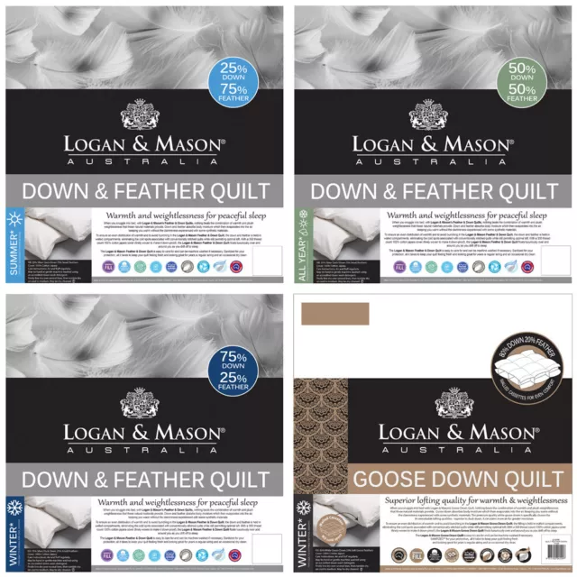 Logan and Mason Duck / Goose Down & Feather Quilt / Doona / Duvet All Sizes