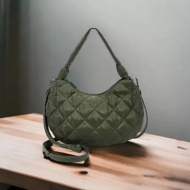 International Concepts INC Women's Crossbody Quilted Handbag Green Nylon  New