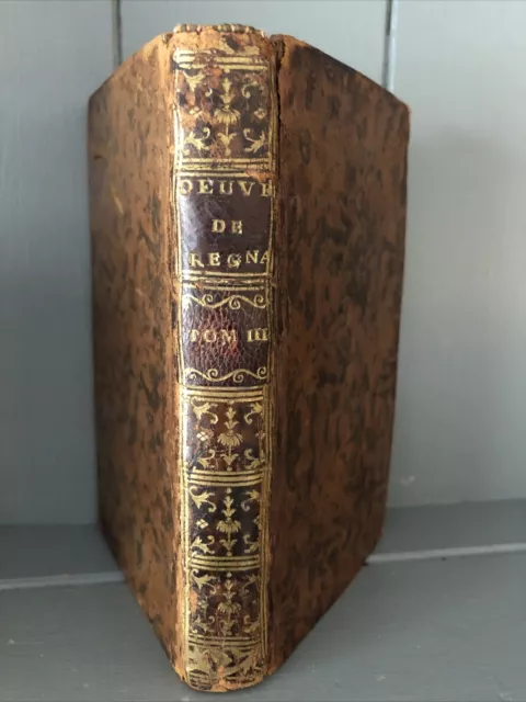 1758 Antique Leather Bound French Book Oeuvres De M. Regnard Vol III