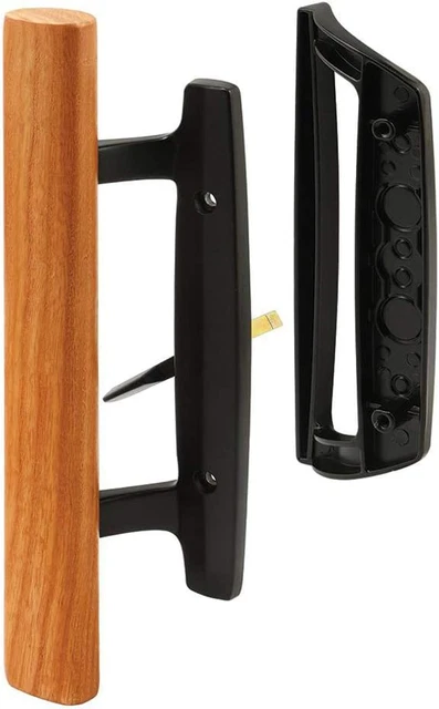 Style Reversible Sliding Patio Door Handle Set with Oak Wood Interior...