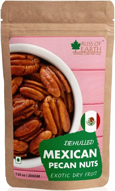Noci di pecan messicane biologiche e naturali metà super cibo 200 g