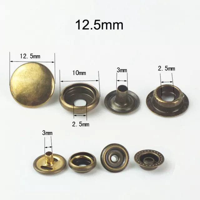 IstaTools S-Feder Druckknöpfe Type 12.5mm 15mm, stahl, Knopf, für Stoff, Leder 3