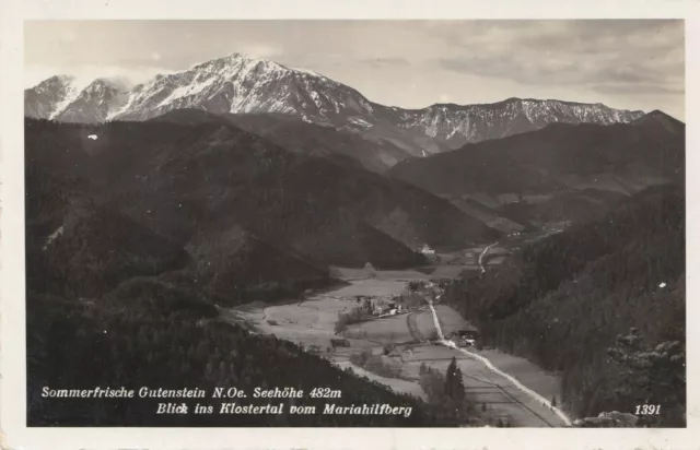 Ansichtskarten Gutenstein NÖ Seehöhe 482m Blick Klostertal Mariahilfberg 1936