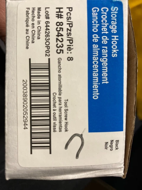 8 ea Hillman Vinyl Coated Screw In "U" Shaped Storage / Tool Hooks   3 inch 3