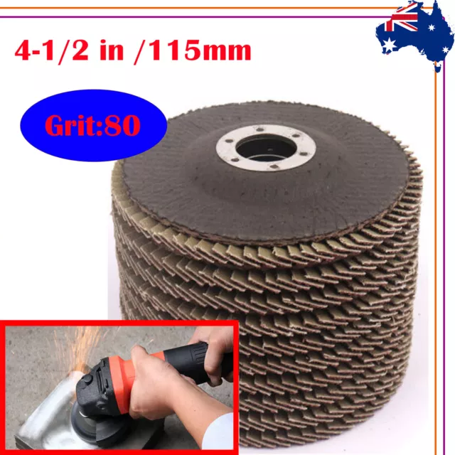 4-1/2" (115MM) Metal Sanding Flap Discs Angle Grinder Wheels 80 Grit BD:22mm