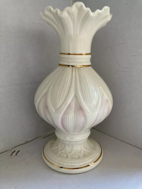 Belleek Lotus Blossom  Vase 8 Inches Height