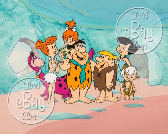 Rare! FLINTSTONES Cartoon TV Photo HANNA BARBERA Studios PEBBLES & BAMM BAMM