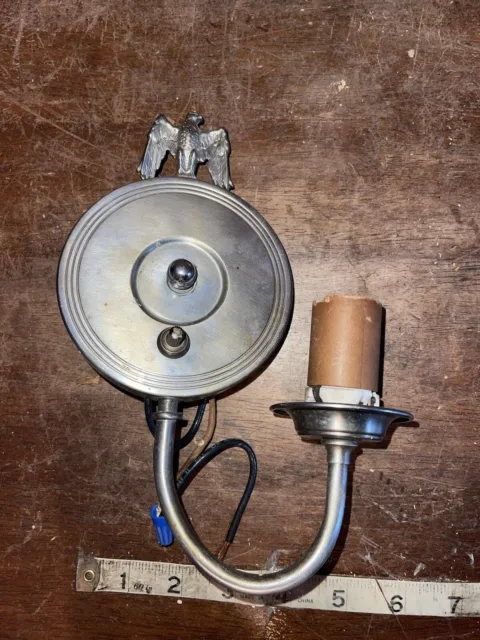 Vintage Brass Wall Mount Single Sconce Light Fixture Eagle Switch