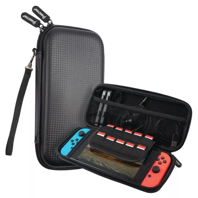 Carrying Case for Nintendo Switch & OLED Model Protective Travel Pouch Black