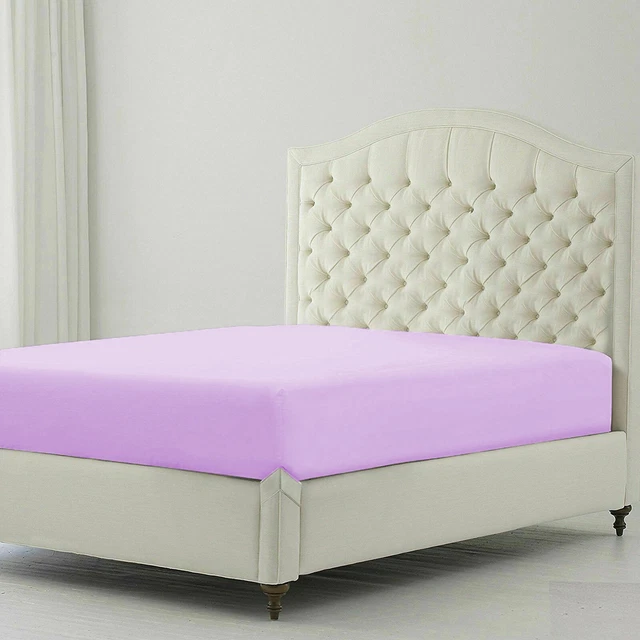 1 PC Fitted(Bottom) Sheet 1000 TC 100% Cotton Lavender Queen,King Size
