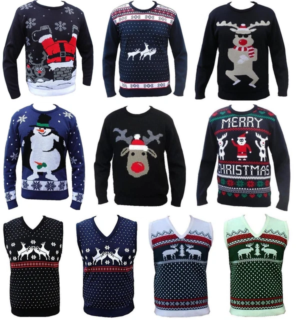 Nuovo Maglia Donna Uomo Divertente Natale Maleducato Felpa Babbo Retrò Da