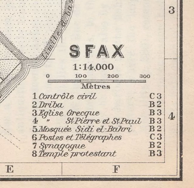 Sfax صفاقس  Original  Map  1929 TUNISIA