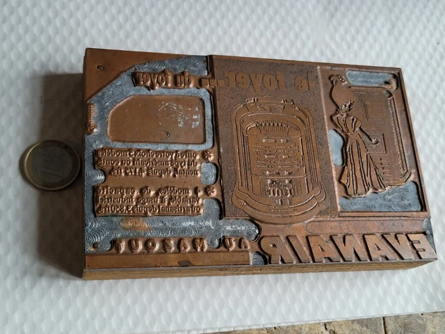 IMPRIMERIE MATRICE /LOT de deux grandes plaques en cuivre