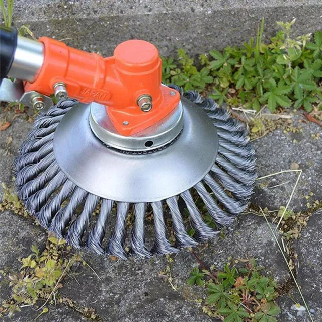 8" Grass Strimmer Head Trimmer Brush Steel Wire Wheel Weed Cutter Garden Lawn