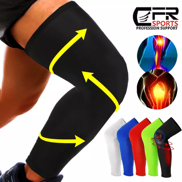 Compression Long Sleeve Support Leg Knee Pad Brace Sport Pain Socks Men Women AU